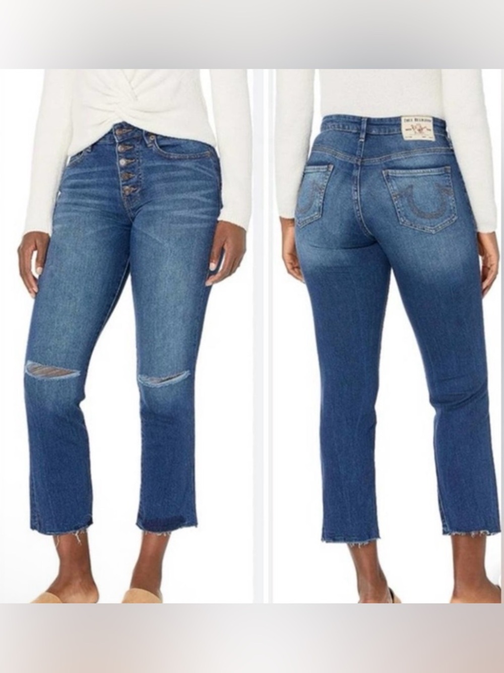 True Religion Star Exposed Fly Jean